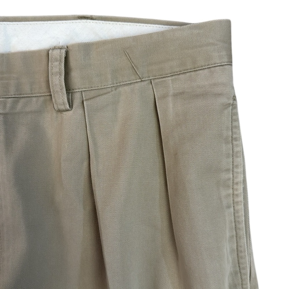 VTG 90’s Polo Ralph Lauren Ethan Pleated Front Chino Pant Tan Cotton Pony 36x32 - Picture 4 of 15